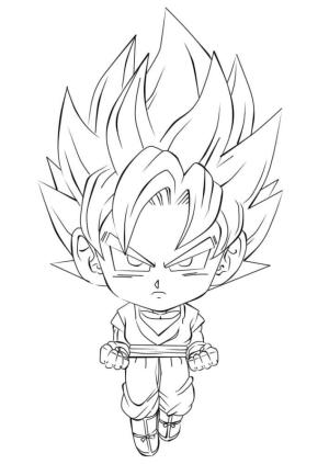 Dragon Ball boyama sayfası,  coloring page, Öfkeli Chibi Goku, 