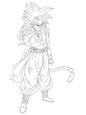 Dragon Ball boyama sayfası,  coloring page, SSJ4 Gogeta Kızgın Görünüyor, 