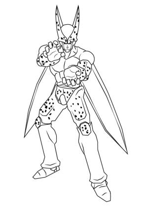 Dragon Ball boyama sayfası,  coloring page, Dragon Ball Z’den Hücre Çizimi, 