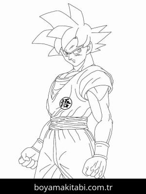 Dragon Ball boyama sayfası – basit çizim, kolay boyama