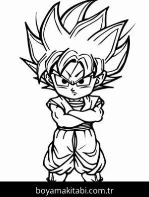 Dragon Ball boyama sayfası – sevimli karakter, sanatsal çalışma
