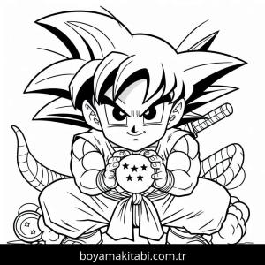 Dragon Ball boyama sayfası – eğlenceli etkinlik, el becerilerini geliştirir