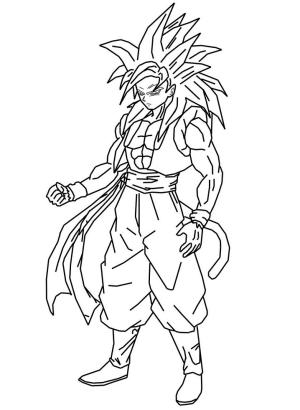 Dragon Ball boyama sayfası,  coloring page, Gogeta SSJ4 Sketch, 