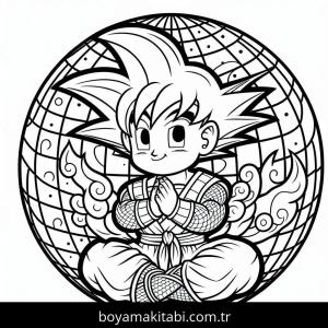 Dragon Ball boyama sayfası – PDF indir, sevimli karakter