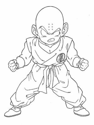 Dragon Ball boyama sayfası,  coloring page, Kızgın Krilin Özgür, 