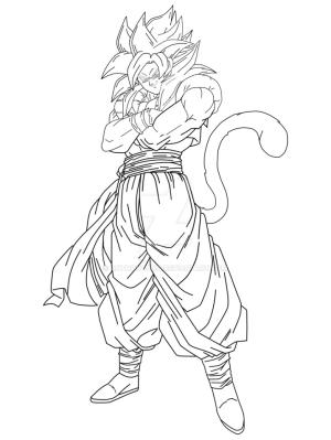 Dragon Ball boyama sayfası,  coloring page, Soğuk SSJ4 Gogeta, 