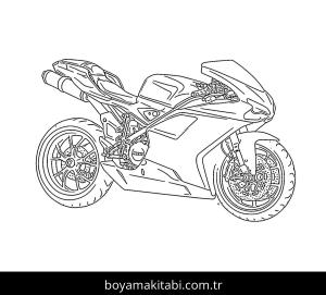 Ducati Motosiklet boyama sayfası – çocuklar için, çizgi film temalı