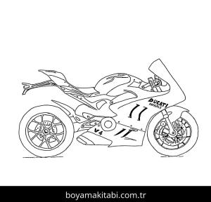 Ducati Motosiklet boyama sayfası – sanatsal çalışma, çocuklar için
