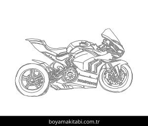 Ducati Motosiklet boyama sayfası – kolay boyama, eğitici aktivite