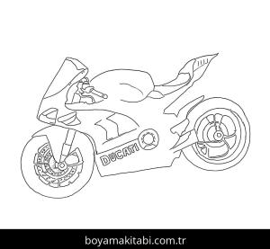 Ducati Motosiklet boyama sayfası – keyifli zaman, renkli çizimler
