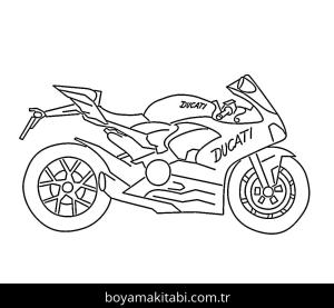 Ducati Motosiklet boyama sayfası – eğitici aktivite, yaratıcılık