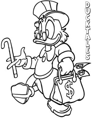 Ducktales boyama sayfası,  coloring page, Ducktales’de Scrooge McDuck, 