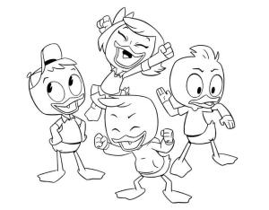 Ducktales boyama sayfası,  coloring page, Ducktales’den Küçük Ördekler, 