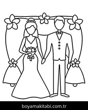 Düğün boyama sayfası – yaratıcılık, eğlenceli etkinlik