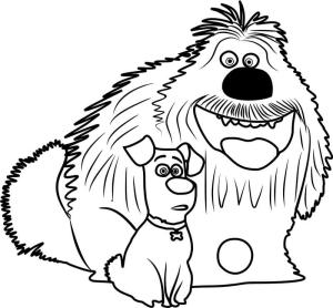 Duke boyama sayfası,  coloring page, Duke ve Max Oturan, 