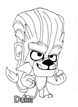 Duke boyama sayfası,  coloring page, Duke Zooba, 