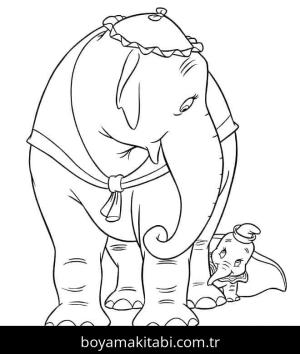 Dumbo boyama sayfası – sevimli karakter, sanatsal çalışma