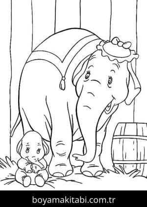 Dumbo boyama sayfası – keyifli zaman, renkli çizimler