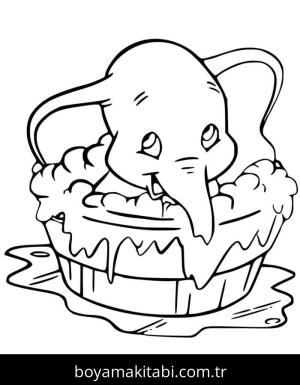 Dumbo boyama sayfası – renkli çizimler, okul öncesi