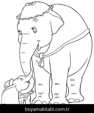 Dumbo boyama sayfası – kolay boyama, eğitici aktivite