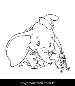 Dumbo boyama sayfası – boyama çalışması, yaratıcılığı geliştirir