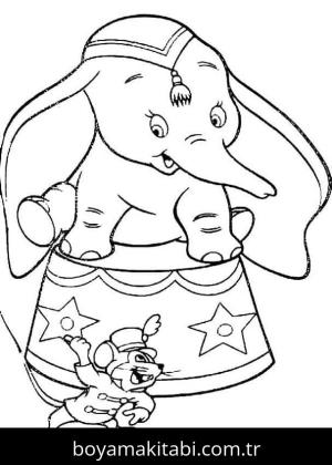 Dumbo boyama sayfası – el becerilerini geliştirir, boyama çalışması