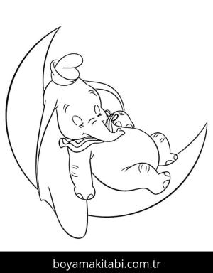 Dumbo boyama sayfası – çizgi film temalı, basit çizim