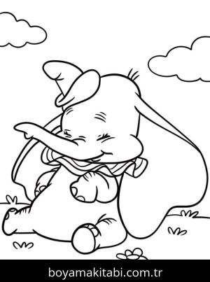 Dumbo boyama sayfası – çocuk aktivitesi, PDF indir