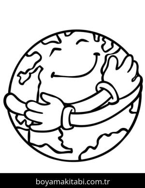 Dünya boyama sayfası – sanatsal çalışma, çocuklar için