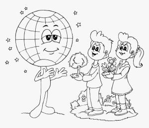 Dünya boyama sayfası,  coloring page, Erkek ve Kız ile Karikatürize et Dünya, 