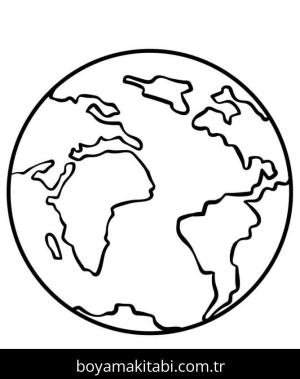 Dünya boyama sayfası – eğitici aktivite, yaratıcılık