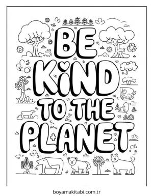 Dünya boyama sayfası – sevimli karakter, sanatsal çalışma