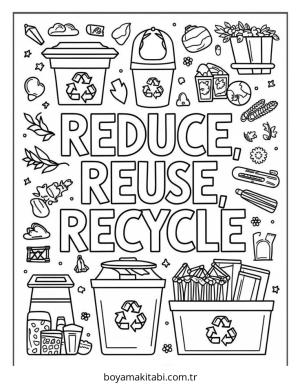 Dünya boyama sayfası – PDF indir, sevimli karakter