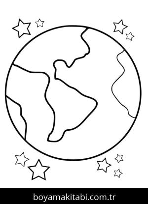 Dünya boyama sayfası – boyama etkinliği, çocuk aktivitesi