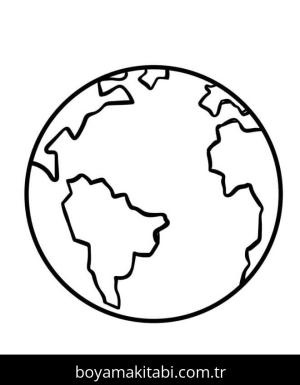 Dünya boyama sayfası – kolay boyama, eğitici aktivite