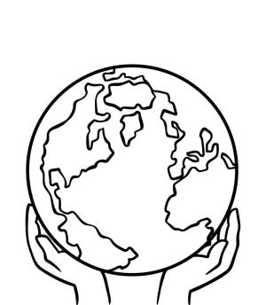 Dünya boyama sayfası,  coloring page, Dünya Tutan Eller, 