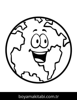 Dünya boyama sayfası – evde etkinlik, ücretsiz yazdır