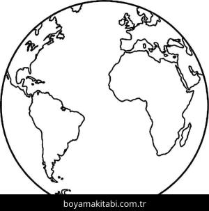 Dünya boyama sayfası – PDF indir, sevimli karakter