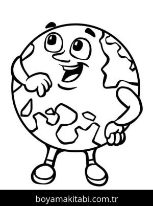 Dünya boyama sayfası – çocuk aktivitesi, PDF indir