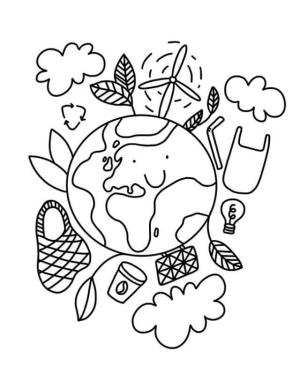 Dünya boyama sayfası,  coloring page, Gülümseyen Dünya, 