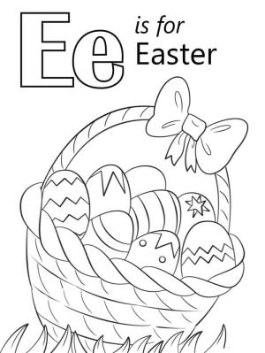 E Harfi boyama sayfası,  coloring page, Paskalya Harfi E, 