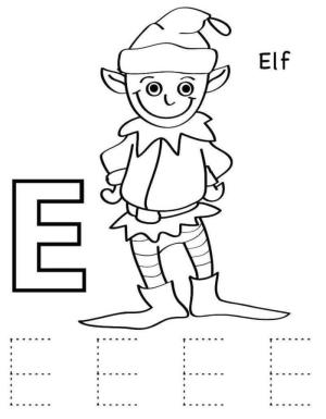 E Harfi boyama sayfası,  coloring page, Elf Harfi E, 