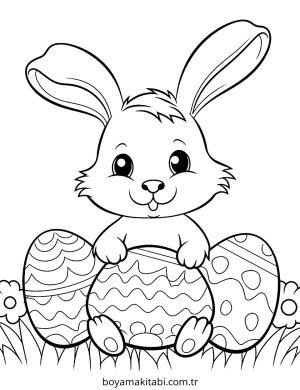 Easter boyama sayfası – eğlenceli etkinlik, el becerilerini geliştirir