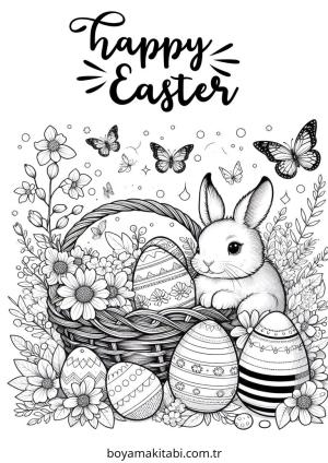 Easter boyama sayfası – keyifli zaman, renkli çizimler