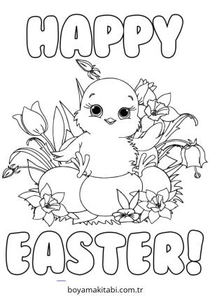 Easter boyama sayfası – eğlenceli etkinlik, el becerilerini geliştirir