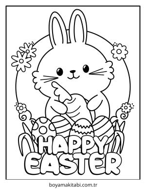 Easter boyama sayfası – çizgi film temalı, basit çizim