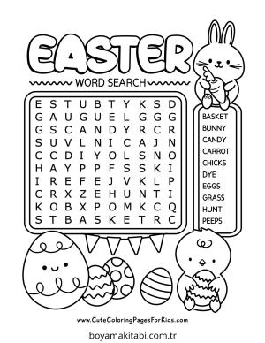 Easter boyama sayfası – sevimli karakter, sanatsal çalışma