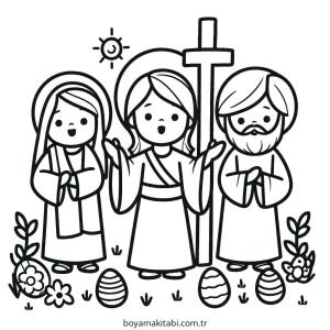 Easter boyama sayfası – sanatsal çalışma, çocuklar için