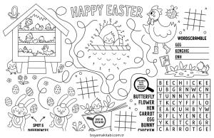 Easter boyama sayfası – kolay boyama, eğitici aktivite