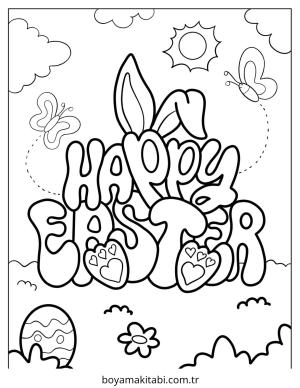 Easter boyama sayfası – sanatsal çalışma, çocuklar için